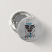 Nobler Ansatz das Mops-Abzeichen Button (Vorne & Hinten)