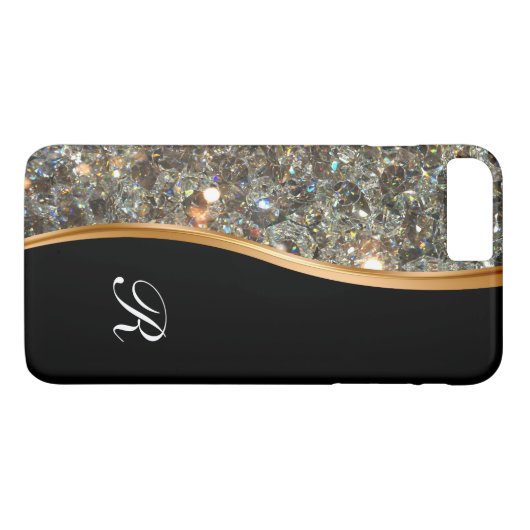 Nobler Bling Monogramm-Fall Case-Mate iPhone Hülle (Rückseite (Horizontal))