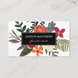 Nobler Blumenblumenstrauß beruflich Visitenkarte