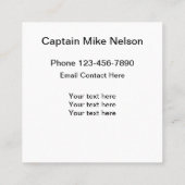 Nobler Boots-Anker-Seethema Quadratische Visitenkarte (Rückseite)