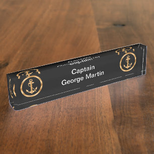 Nobler Boots-Kapitän Desk Name Plates Namensplakette
