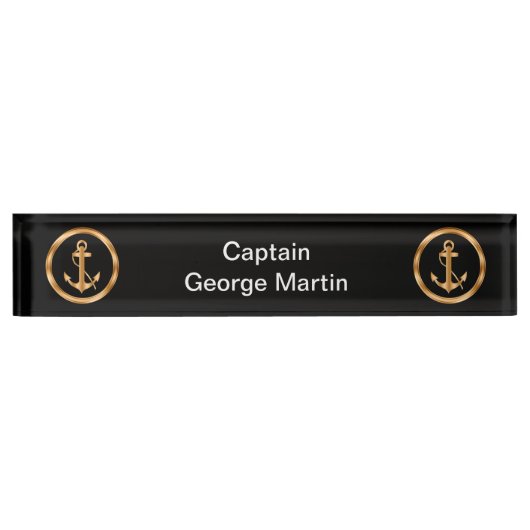 Nobler Boots-Kapitän Desk Name Plates Namensplakette (Vorderseite)