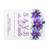 Nobler ChicClematis, der Save the Date Wedding ist Magnet (Horizontal)