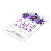 Nobler ChicClematis, der Save the Date Wedding ist Magnet (Linke Seite)