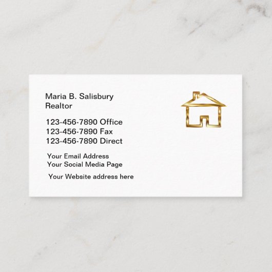 Nobler Grundstücksmakler-Gold-und Marmor-Blick Visitenkarte (Rückseite)