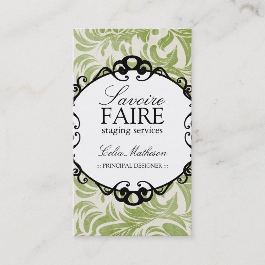 Nobler Innenraum, der Visitenkarten entwirft Visitenkarte (Vorderseite)