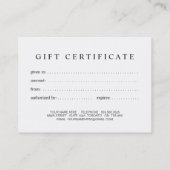 Nobler kundengerechter BlumenGeschenkgutschein Rabattkarte (Rückseite)