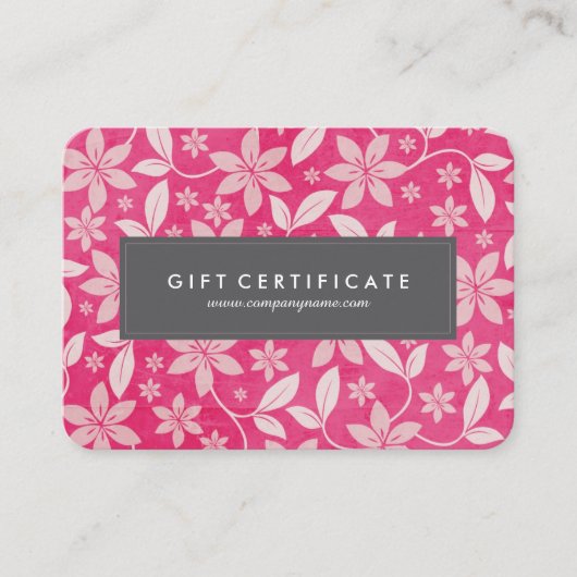 Nobler kundengerechter BlumenGeschenkgutschein Rabattkarte (Vorderseite)