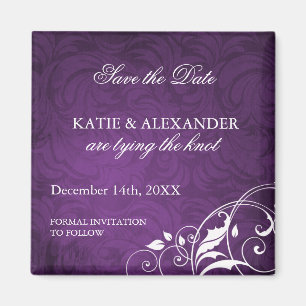 Nobler lila Save the Date Wedding Magnet