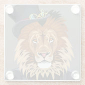 Nobler Löwe Glasuntersetzer (Rückseite)