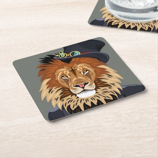 Nobler Löwe Rechteckiger Pappuntersetzer (angewinkelt)