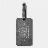 Nobler Monogramm-Gepäckanhänger Gepäckanhänger (Rückseite vertikal)