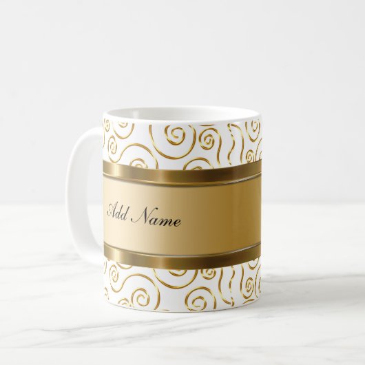 Nobler Monogramm-Kaffee-Tassen-Entwurf Kaffeetasse (Vorderseite Links)
