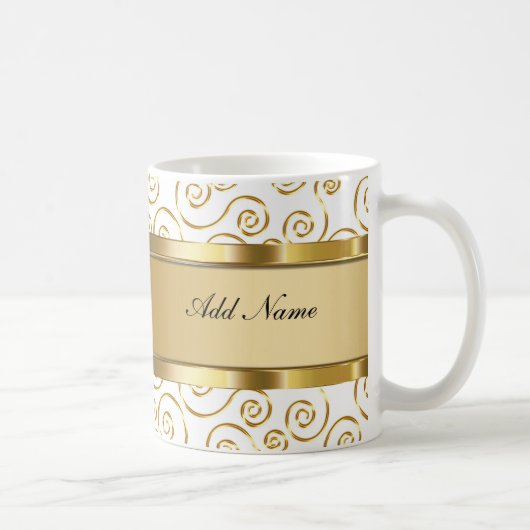 Nobler Monogramm-Kaffee-Tassen-Entwurf Kaffeetasse (Rechts)