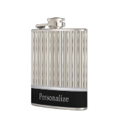 Nobler multi silberner Streifen-Entwurf Flachmann (Links)