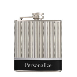 Nobler multi silberner Streifen-Entwurf Flachmann