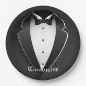 Nobler personalisierter Tuxedo Pappteller (Vorderseite)