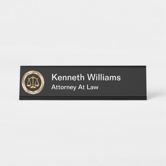 Nobler Rechtsanwalts-Gesetzesemblem-Entwurf Schreibtischnamensplakette (Vorderseite )