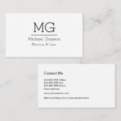 Nobler Rechtsanwalts-Monogramm-Entwurf Visitenkarte (Vorne/Hinten)