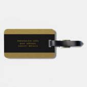 Nobler Schwarz-und GoldGlitzer-Herr und Frau Gepäckanhänger (Rückseite horizontal)