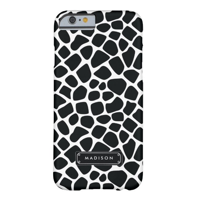 Nobler Schwarz-weißer Giraffen-Druck Case-Mate iPhone Hülle (Rückseite)