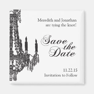 Nobler Schwarzweiss-Save the Date Magnet