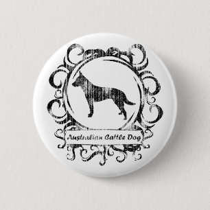 Nobler verwitterter australischer Vieh-Hund Button