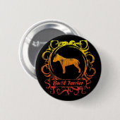 Nobler verwitterter Bullterrier Button (Vorne & Hinten)