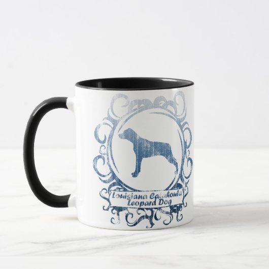 Nobler verwitterter Leopard-Hund Louisianas Tasse (Links)