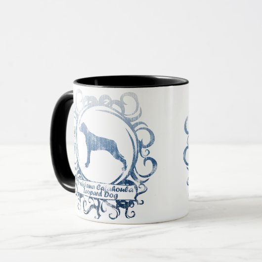 Nobler verwitterter Leopard-Hund Louisianas Tasse (Vorderseite Links)