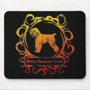 Nobler verwitterter schwarzer Russe Terrier Mousepad