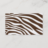 Nobler Zebra-Druck Visitenkarte (Rückseite)