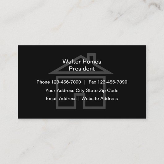 Nobler Zuhause-Erbauer-Granit-Hintergrund Visitenkarte (Rückseite)