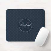 Nobles dunkles Marine-Blau-Gewohnheits-Monogramm Mousepad (Mit Mouse)