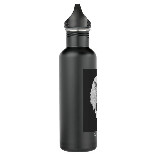 Nobles Eagle-Porträt | addieren Ihren Namen Edelstahlflasche (Links)