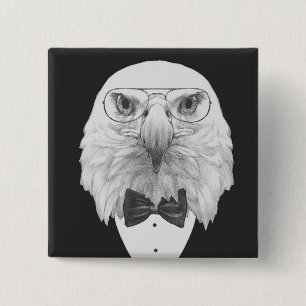 Nobles Eagle-Porträt Button