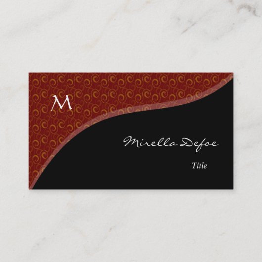 Nobles elegantes Monogramm windt sich Visitenkarte (Vorderseite)
