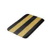 Nobles Gold u. schwarze gestreifte Badmatte Badematte (Schrägansicht)