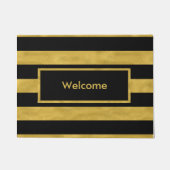 Nobles Gold u. schwarzer Streifen Fußmatte (Vorderseite)