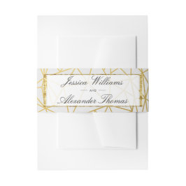 Nobles Gold u. weiße Hochzeit Einladungsbanderole