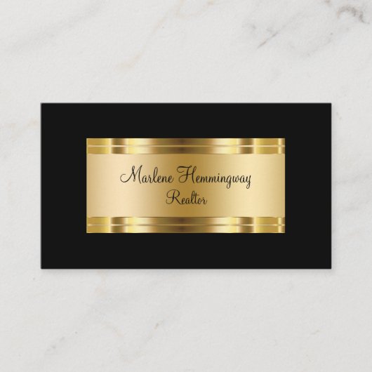 Nobles Gold und schwarzer Grundstücksmakler Visitenkarte (Vorderseite)