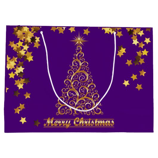 Nobles Goldabstrakte Große Geschenktüte (Rückseite)