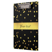 Nobles Goldconfetti-Schwarzes Klemmbrett (Links)