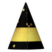 Nobles Goldconfetti-Schwarzes Partyhütchen (Rückseite)