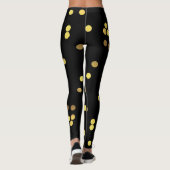 Nobles Goldfolieconfetti-Schwarzes Leggings (Rückseite)