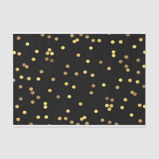 Nobles Goldfolieconfetti-Schwarzes Seidenpapier (Vorderseite)