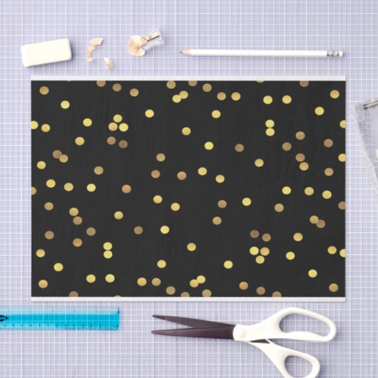 Nobles Goldfolieconfetti-Schwarzes Seidenpapier (Handwerk)