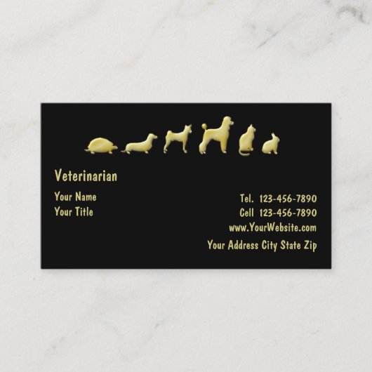Nobles Haustier-Thema Visitenkarte (Vorderseite)