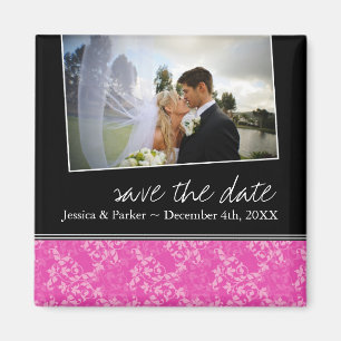 Nobles heißes Rosa Save the Date Magnet