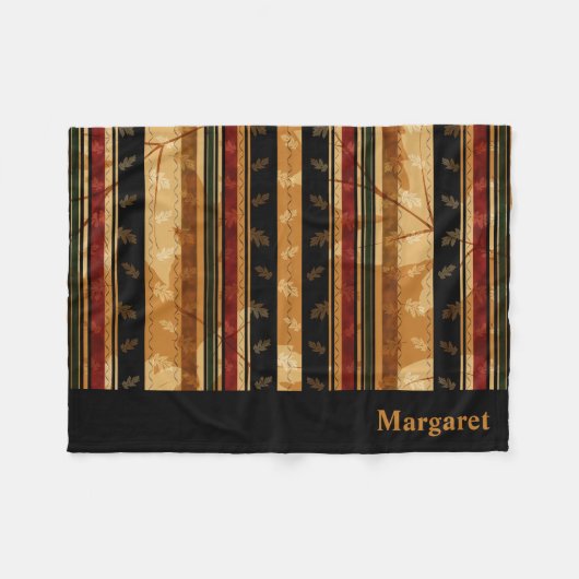 Nobles Herbst-Blatt und Muster-Entwurf Fleecedecke (Vorderseite (Horizontal))